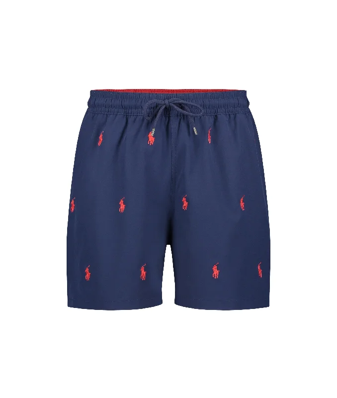 Logo Embroidered Drawstring Shorts - Navy