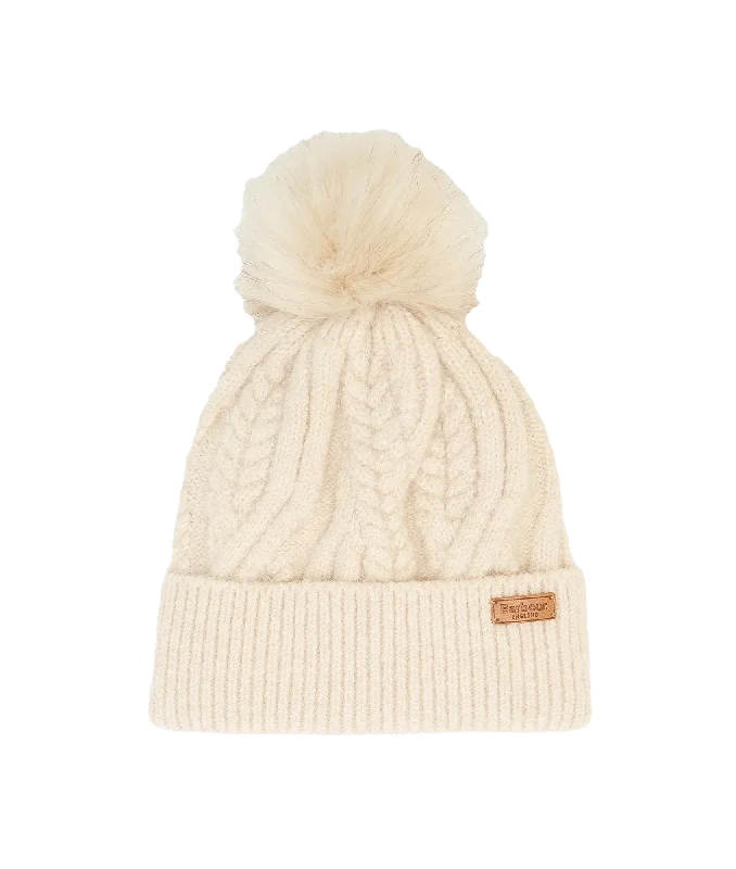 Elsdon Cable-Knit Beanie - Cream