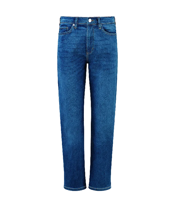 Stretch Denim Cigarette Fit Ankle Length Jeans - Blue