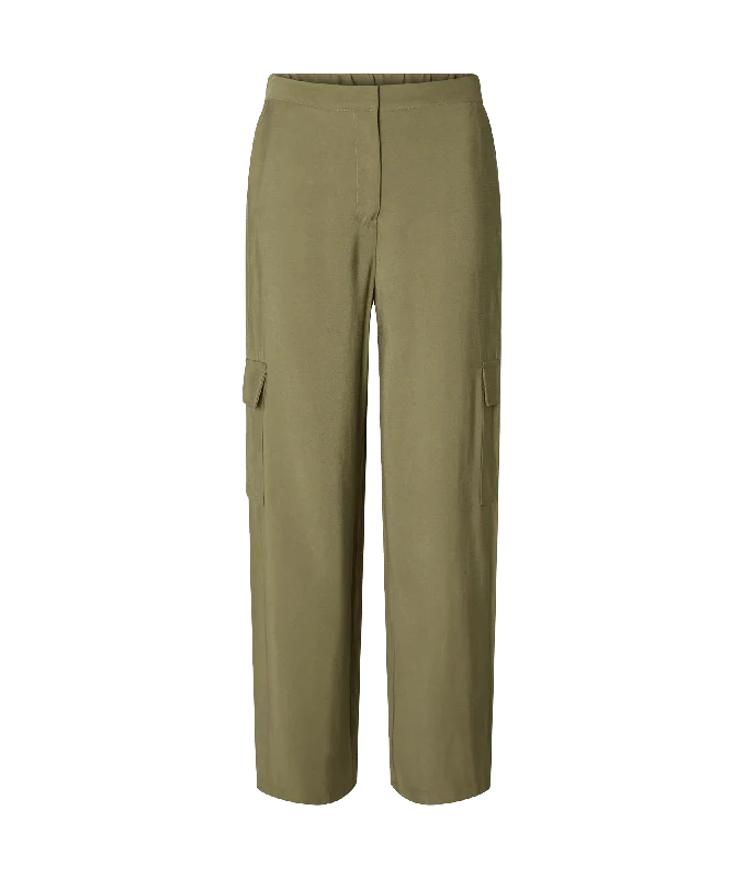 Tapered Cargo Trousers - Dusky Green