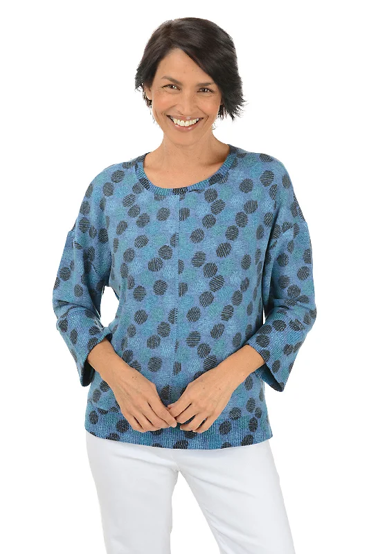 Polka Dot High-Low Crewneck Top