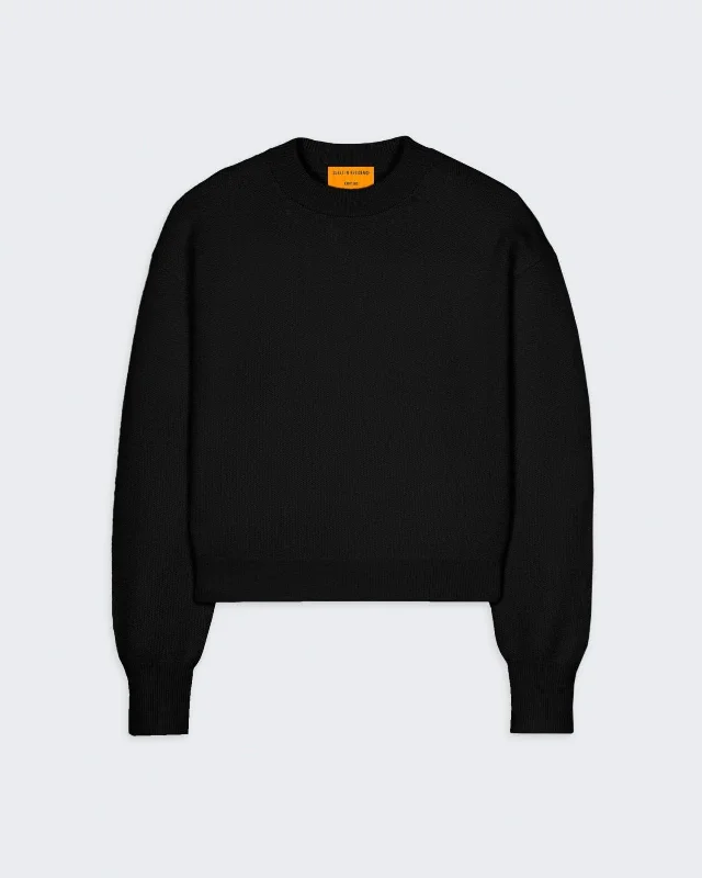 Collegiate Crew In Cashmere - Black