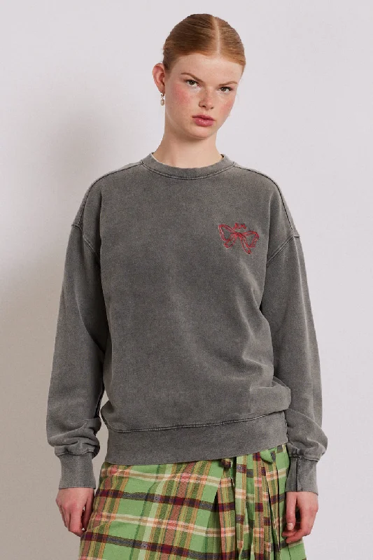 bow logo crew neck sweat