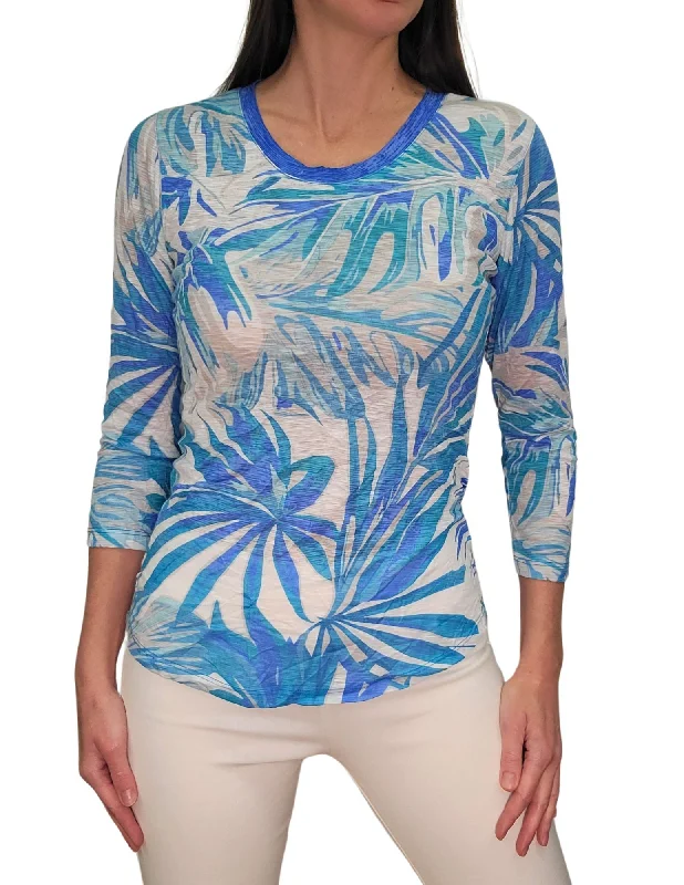 David Cline 3/4 Sleeve Crew Neck Top - Wave