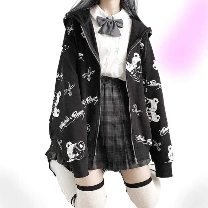 Dark Bear Kawaii Hoodie