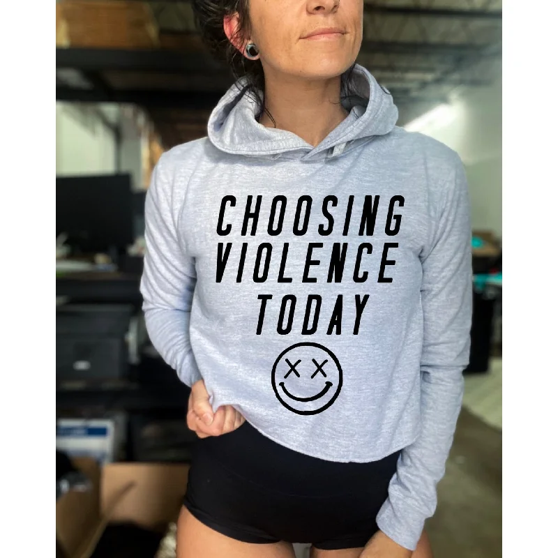 Salty Savage Ladies “CHOOSING VIOLENCE” Cropped Hoodie