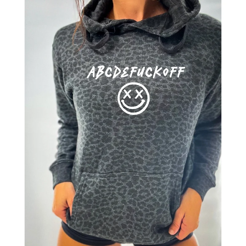 Salty Savage Unisex “ABCDEFUCKOFF” Lounge Hoodie | Black Leopard