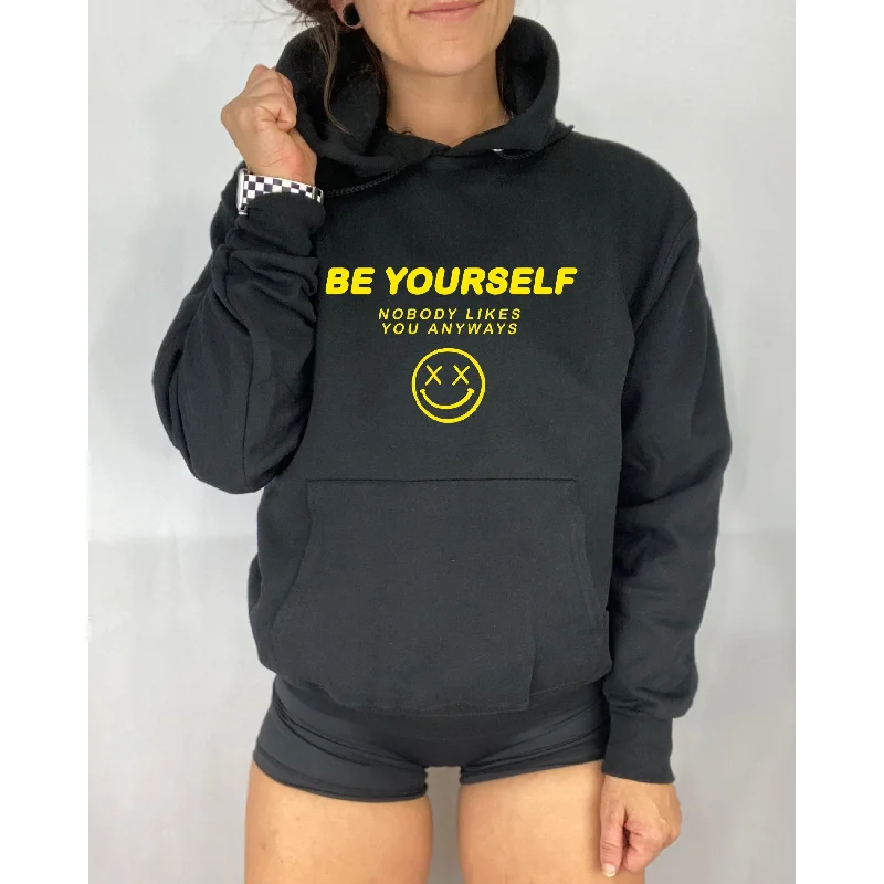 Salty Savage Unisex "BE YOURSELF" Hoodie | Black/Yellow