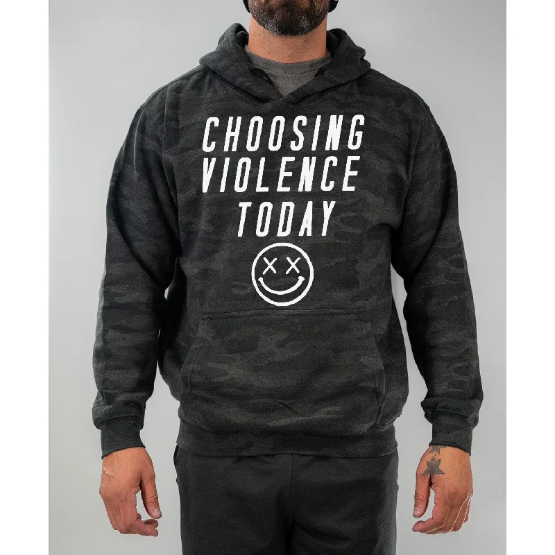 Salty Savage Unisex "CHOOSING VIOLENCE TODAY" Classic Hoodie | Storm Camo