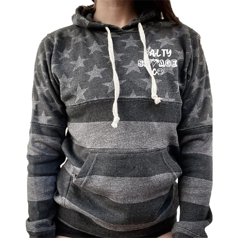 Salty Savage Unisex "90's Edition Logo" Stars and Stripes Hoodie