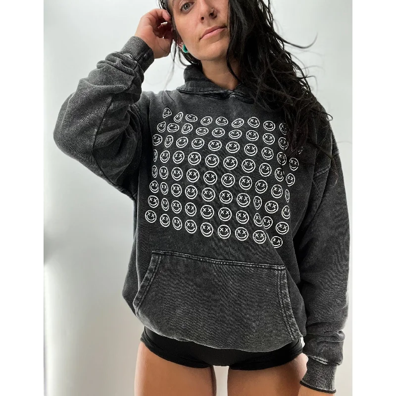 Salty Savage Unisex “OG Smile Stuck On Repeat” Mineral Wash Hoodie