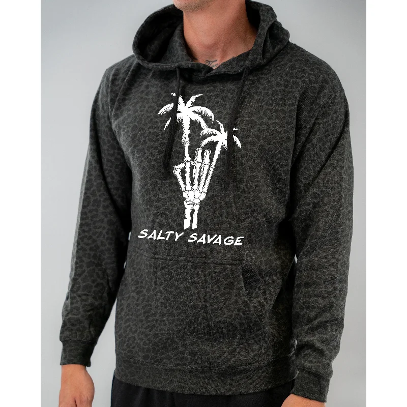 Salty Savage Unisex "Rock On" Lounge Hoodie | Black Leopard