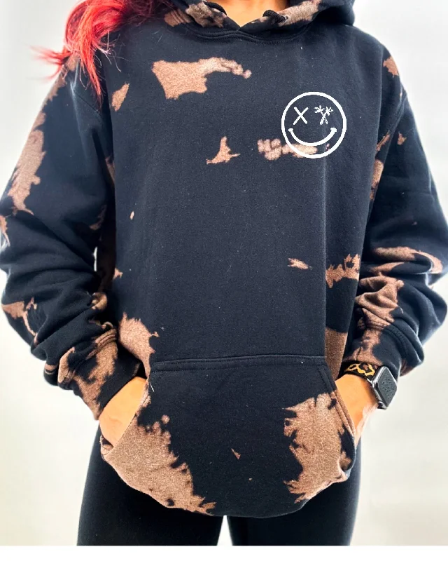 Salty Savage Unisex "Spliced Smile" Classic Hoodie | Bleach Washed | Basic