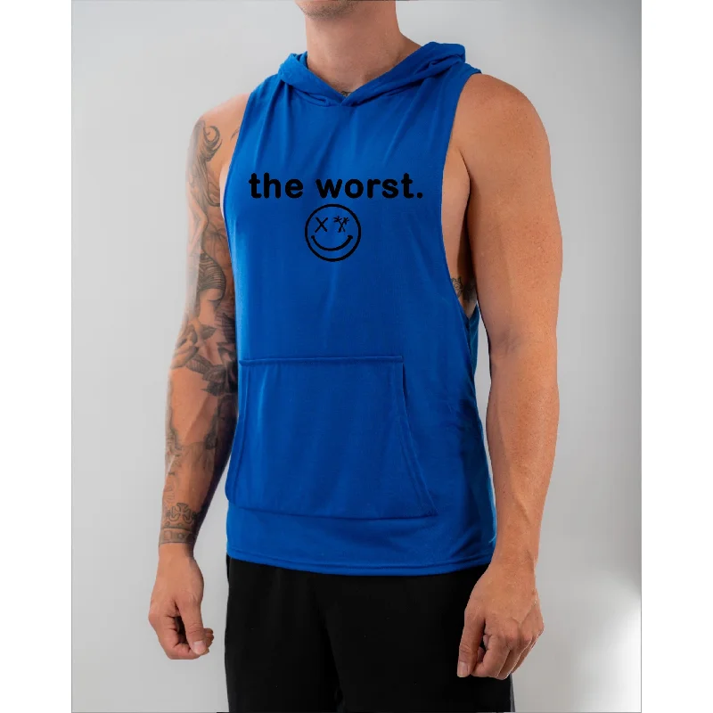 Salty Savage Unisex “the worst.” Sleeveless Racerback Muscle Tank Hoodie