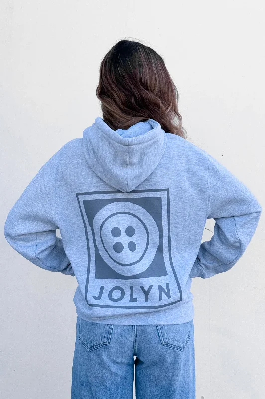 Raine Hoodie - Heather Grey Button