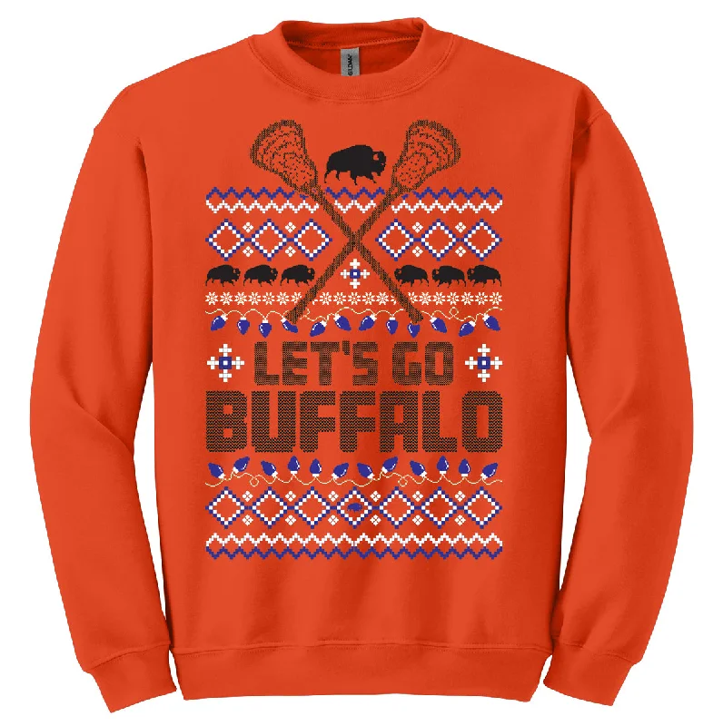 PREORDER - Let's Go Buffalo LAX - ORANGE - Crewneck Xmas Sweatshirt