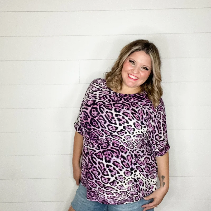 "Fizzy" Animal Print Cuffed Short Sleeve