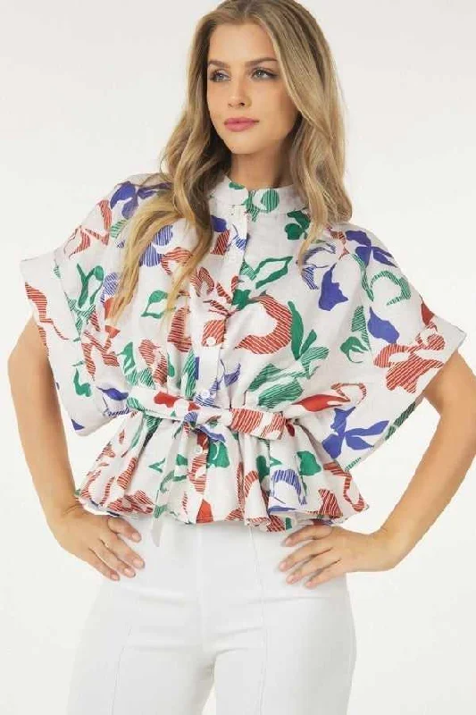 Floral Print Short Sleeve Top