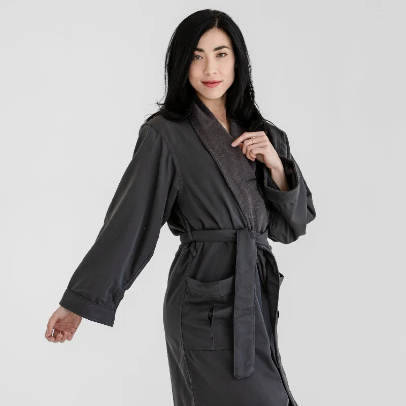 Classic Terry Cloth Spa Robe - Charcoal Grey