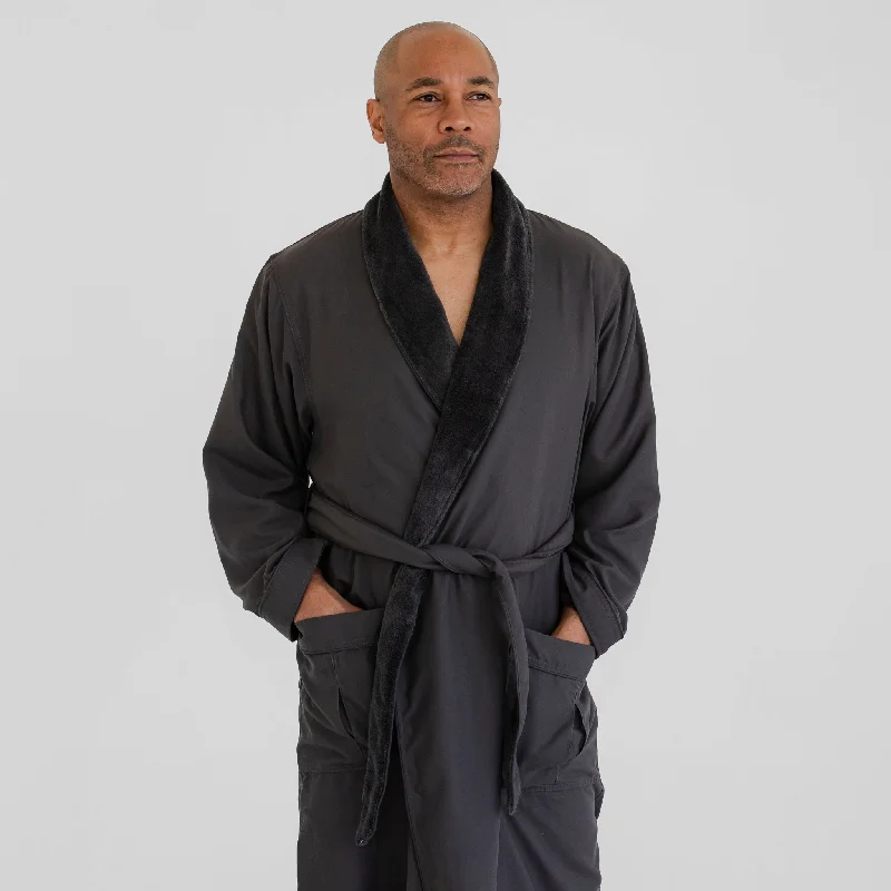 Deluxe Plush Spa Robe - Charcoal Grey