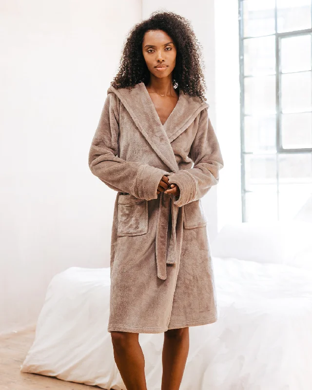 Fleece Dressing Gown - Beige