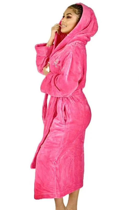 Hot Pink Hooded Royalty Robe